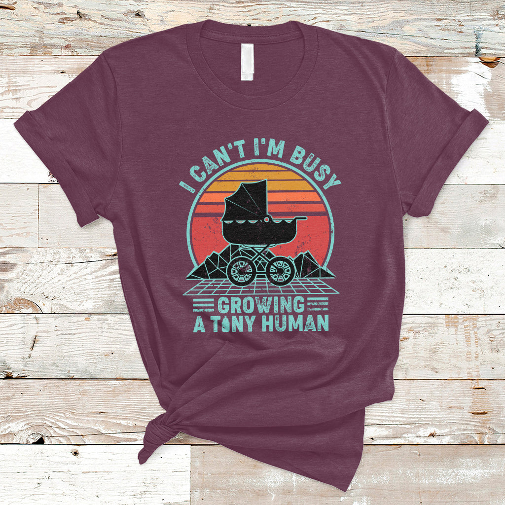 retro-i-cant-im-busy-growing-a-human-first-mothers-day-pregnancy-announcement-stroller-t-shirt-ts02