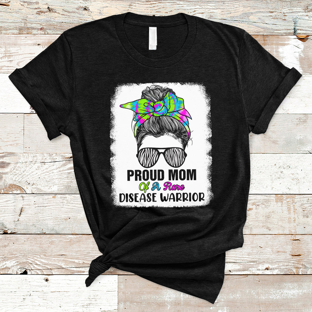 proud-mom-of-a-rare-disease-warrior-rare-disease-awareness-zebra-messy-bun-t-shirt-ts02