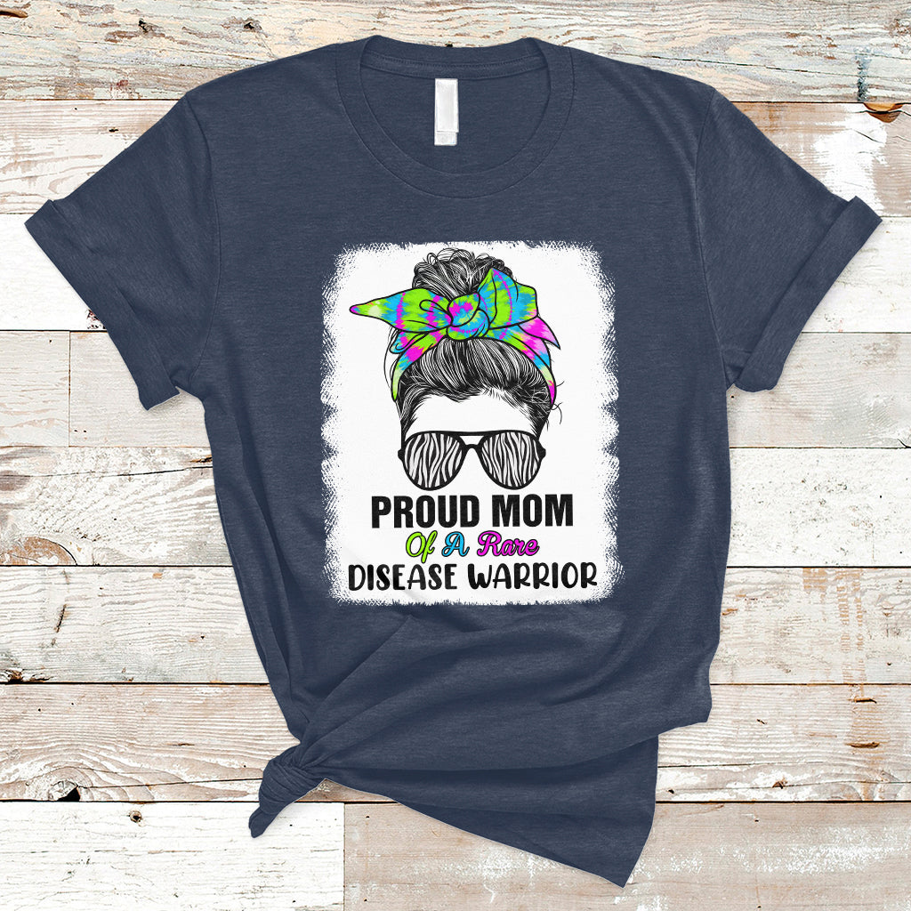 proud-mom-of-a-rare-disease-warrior-rare-disease-awareness-zebra-messy-bun-t-shirt-ts02