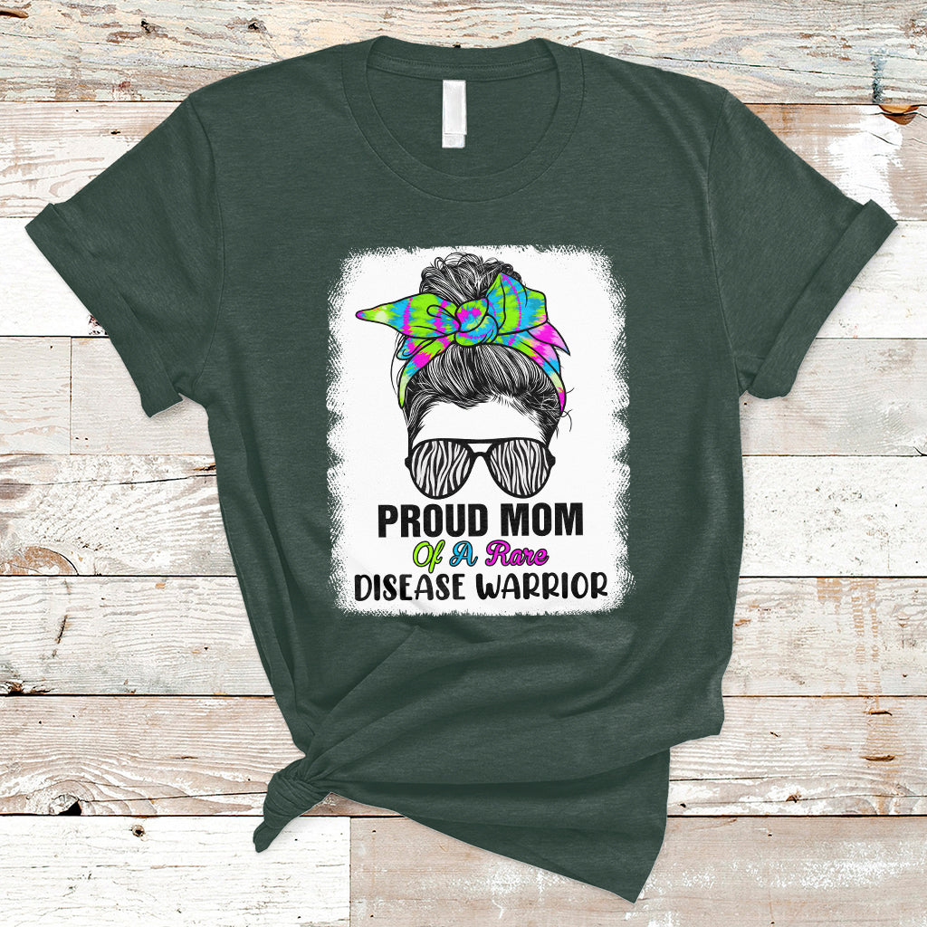 proud-mom-of-a-rare-disease-warrior-rare-disease-awareness-zebra-messy-bun-t-shirt-ts02