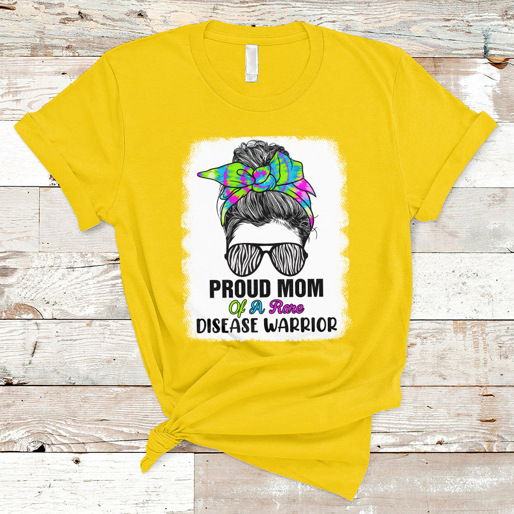 proud-mom-of-a-rare-disease-warrior-rare-disease-awareness-zebra-messy-bun-t-shirt-ts02