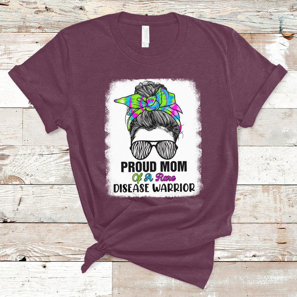 proud-mom-of-a-rare-disease-warrior-rare-disease-awareness-zebra-messy-bun-t-shirt-ts02