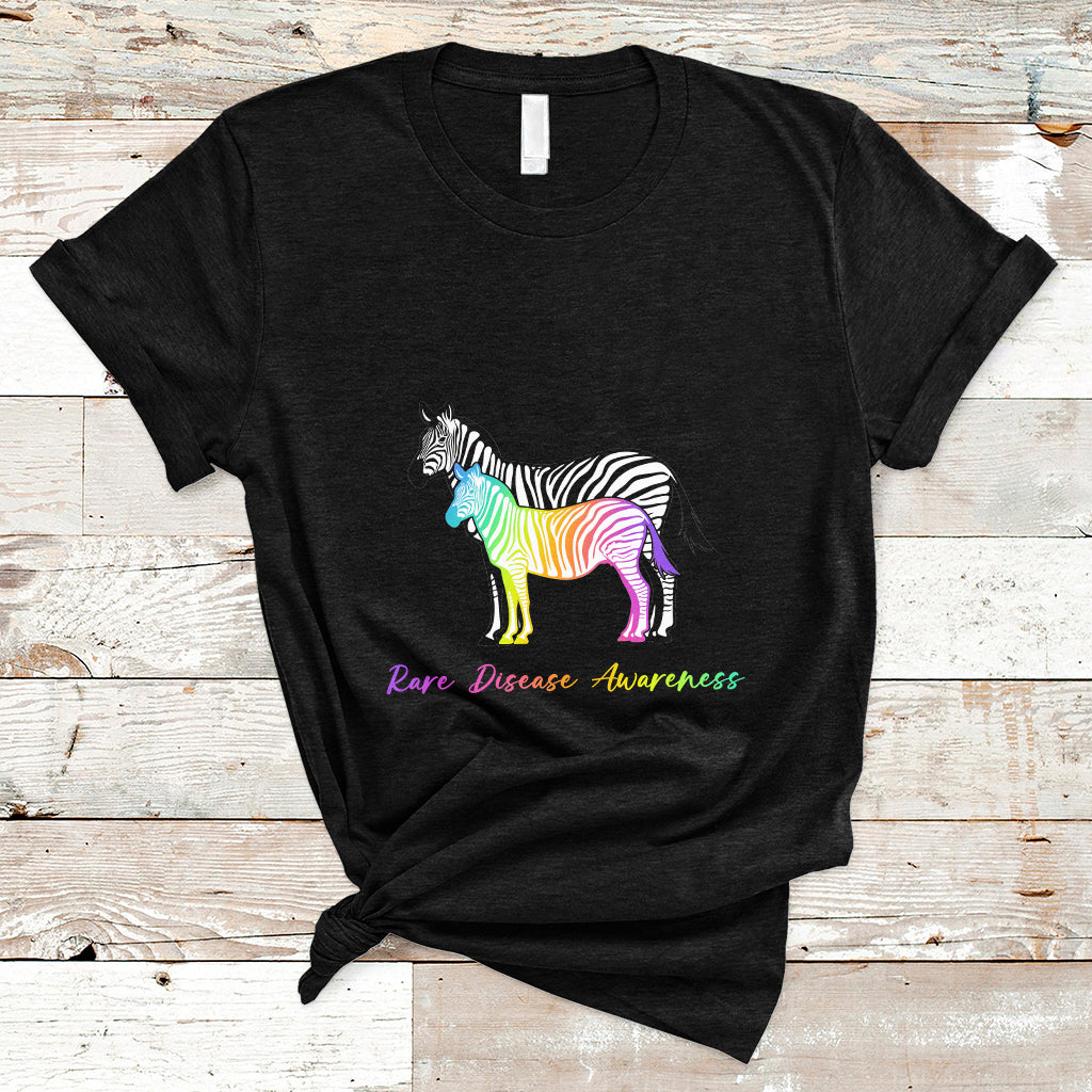 her-fight-is-my-fight-rare-disease-awareness-support-rare-warrior-rainbow-zebra-t-shirt-ts02
