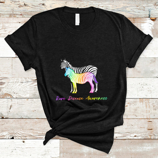 her-fight-is-my-fight-rare-disease-awareness-support-rare-warrior-rainbow-zebra-t-shirt-ts02