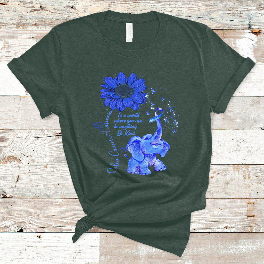 colon-cancer-awareness-crc-sunflower-elephant-blue-ribbon-be-kind-t-shirt-ts02