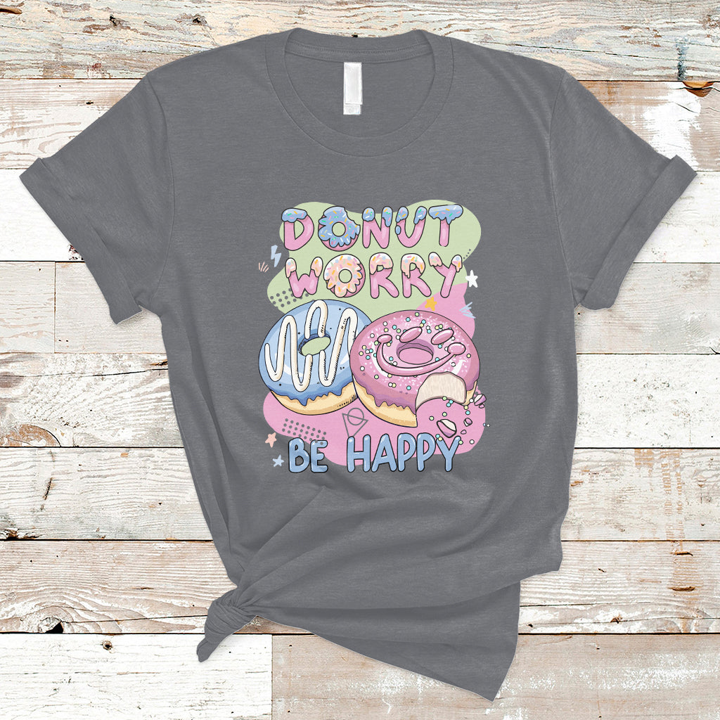donut-worry-be-happy-positive-funny-gifts-mens-womens-kids-t-shirt-ts02