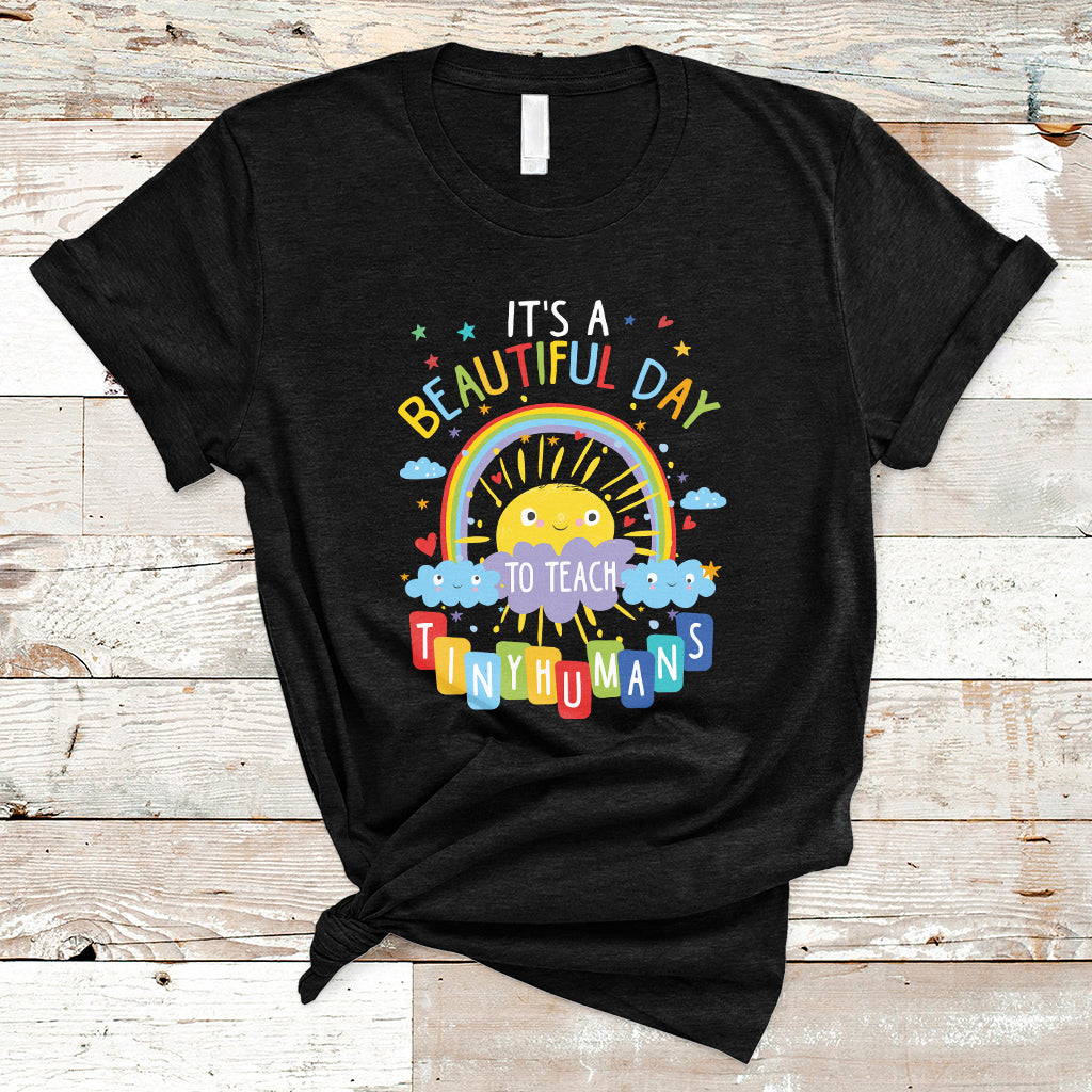 groovy-its-a-good-day-to-teach-tiny-humans-to-teacher-rainbow-t-shirt-ts02