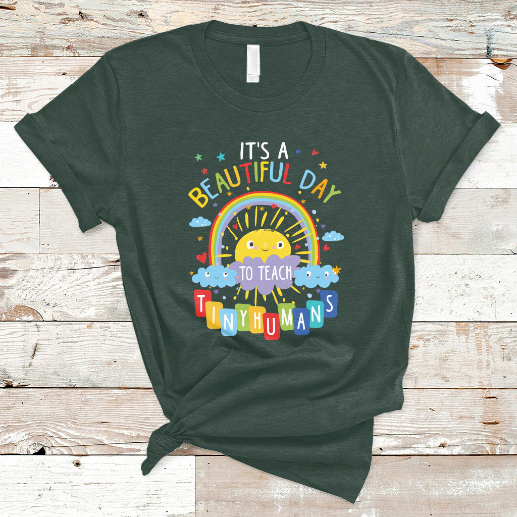 groovy-its-a-good-day-to-teach-tiny-humans-to-teacher-rainbow-t-shirt-ts02