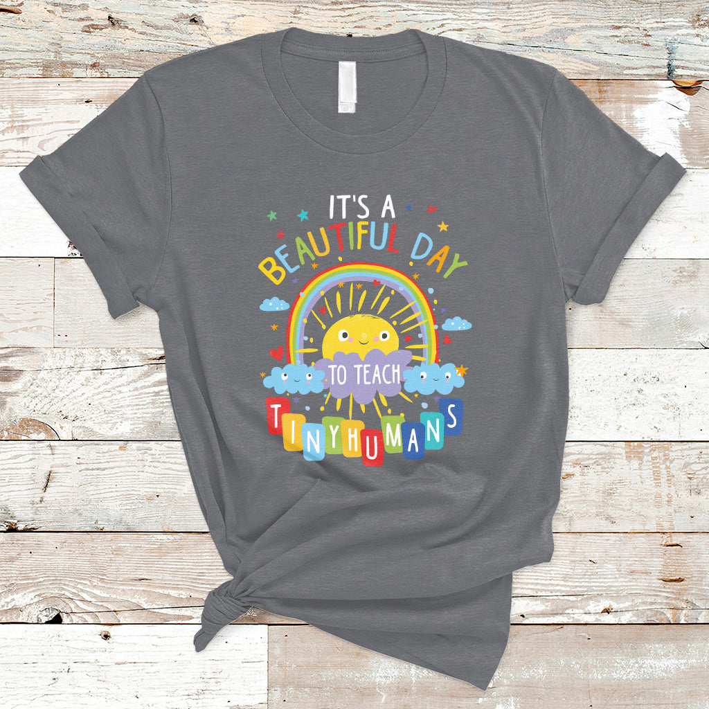 groovy-its-a-good-day-to-teach-tiny-humans-to-teacher-rainbow-t-shirt-ts02