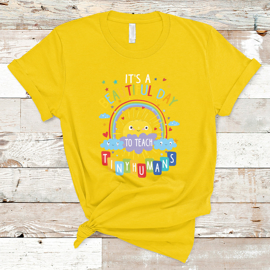 groovy-its-a-good-day-to-teach-tiny-humans-to-teacher-rainbow-t-shirt-ts02