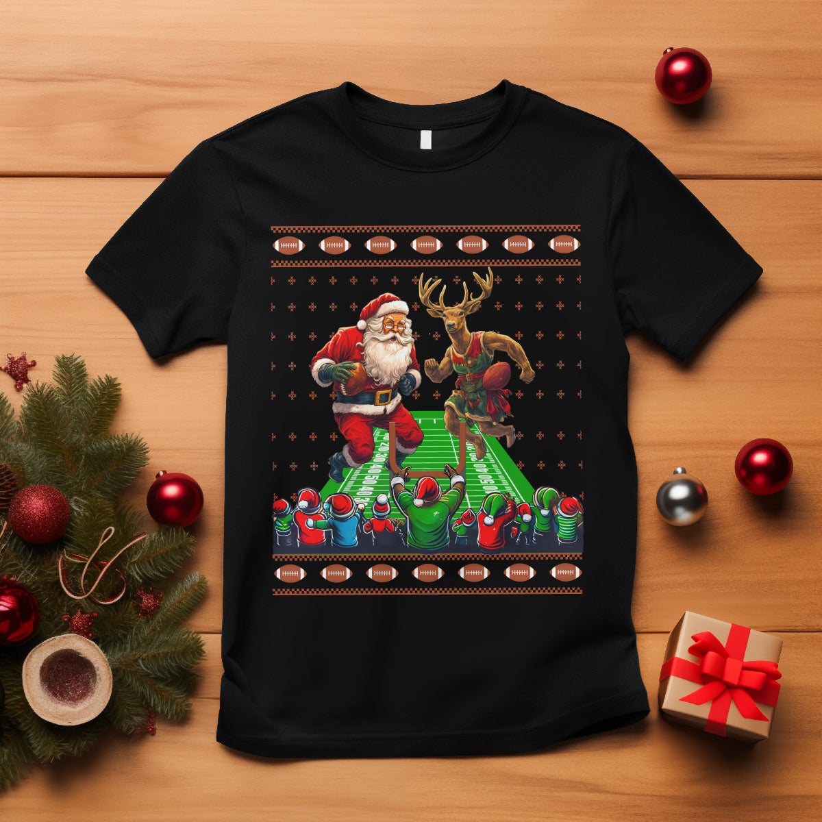 christmas-sport-t-shirt-santa-reindeer-play-american-football