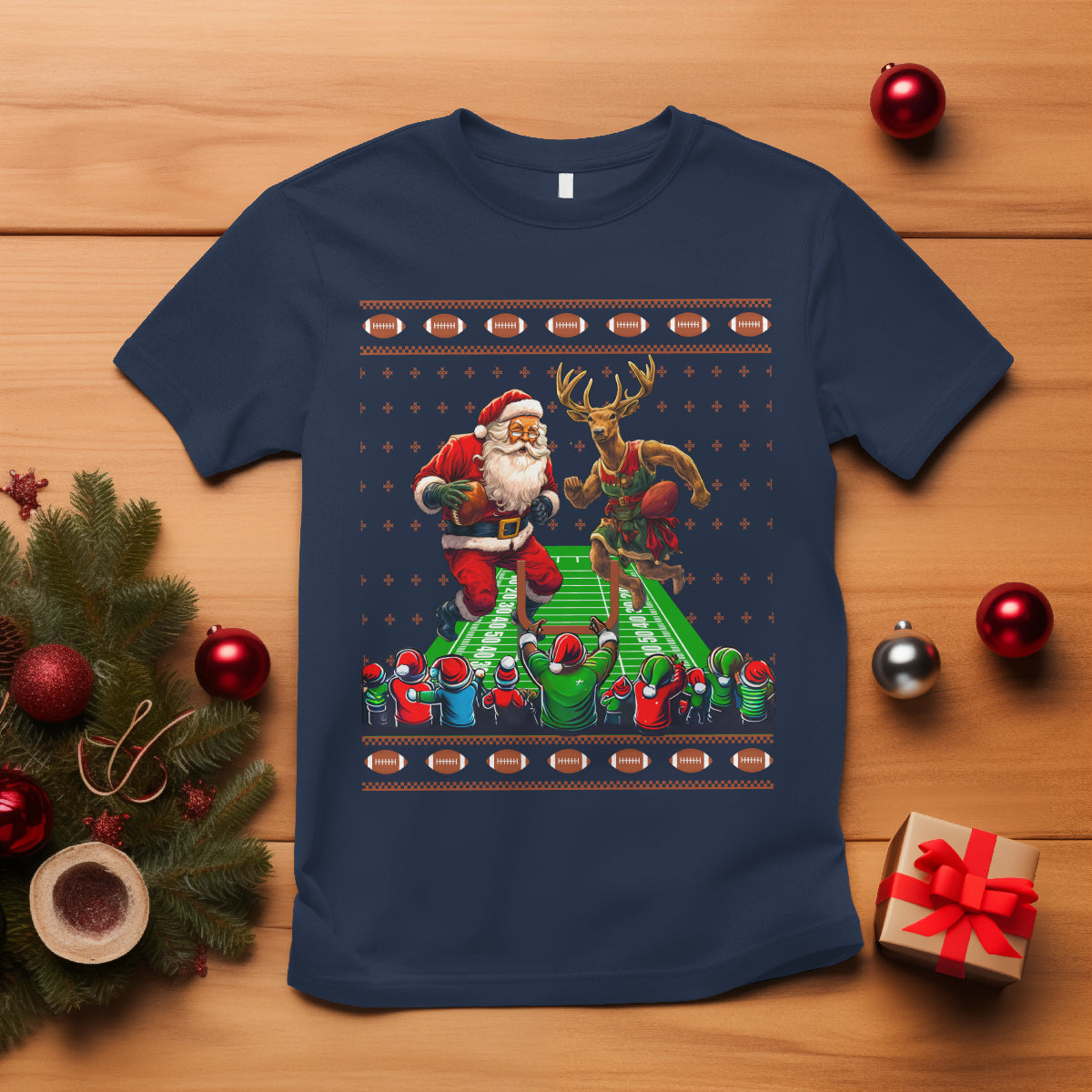 christmas-sport-t-shirt-santa-reindeer-play-american-football