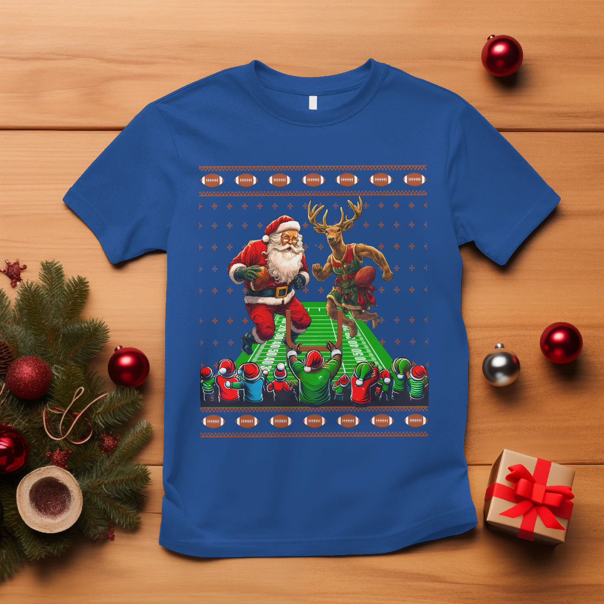 christmas-sport-t-shirt-santa-reindeer-play-american-football