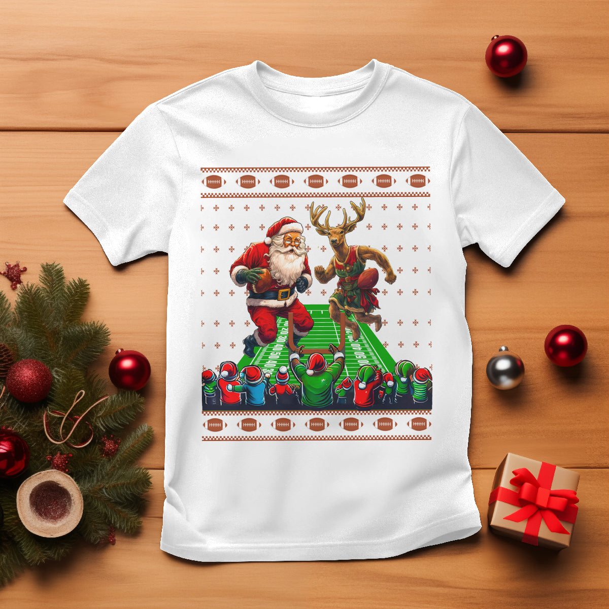 christmas-sport-t-shirt-santa-reindeer-play-american-football