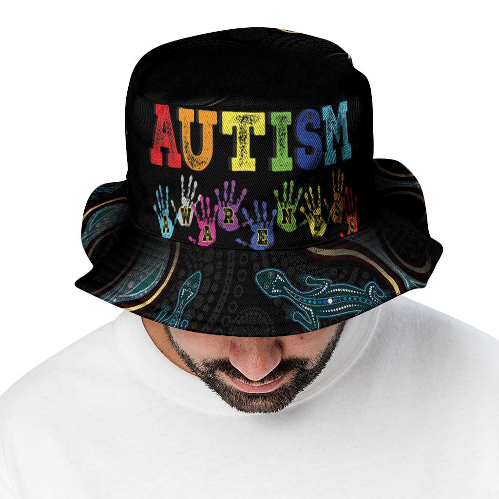 Australia Autism Support Aboriginal Lizard Bucket Hat