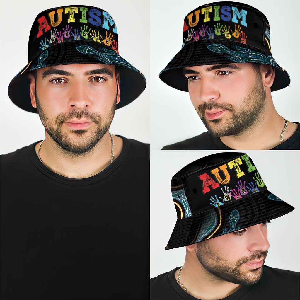 Australia Autism Support Aboriginal Lizard Bucket Hat