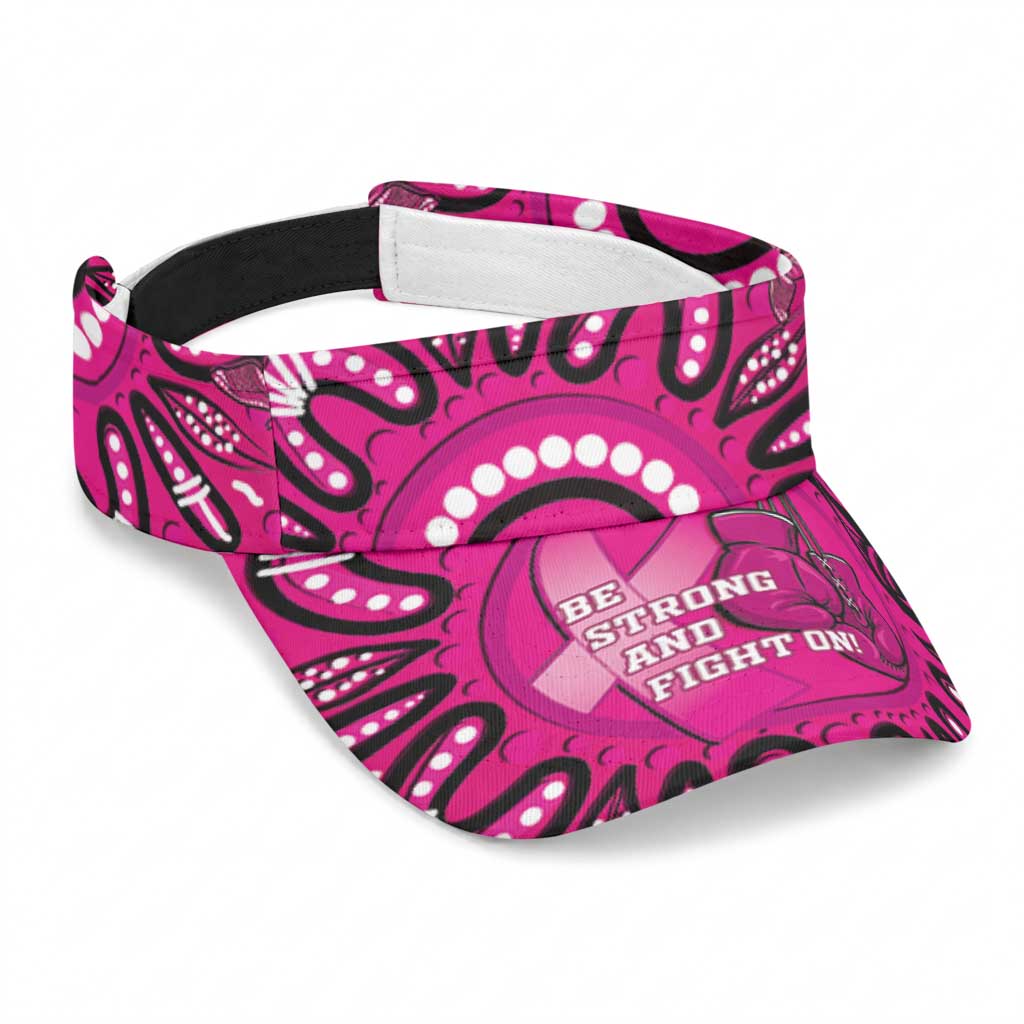 Australia Breast Cancer Sun Visor Cap Pink Boxing Ribbon Be Strong And Fight On
