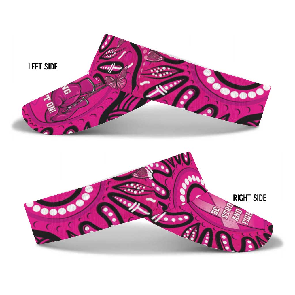 Australia Breast Cancer Sun Visor Cap Pink Boxing Ribbon Be Strong And Fight On