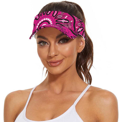 Australia Breast Cancer Sun Visor Cap Pink Boxing Ribbon Be Strong And Fight On