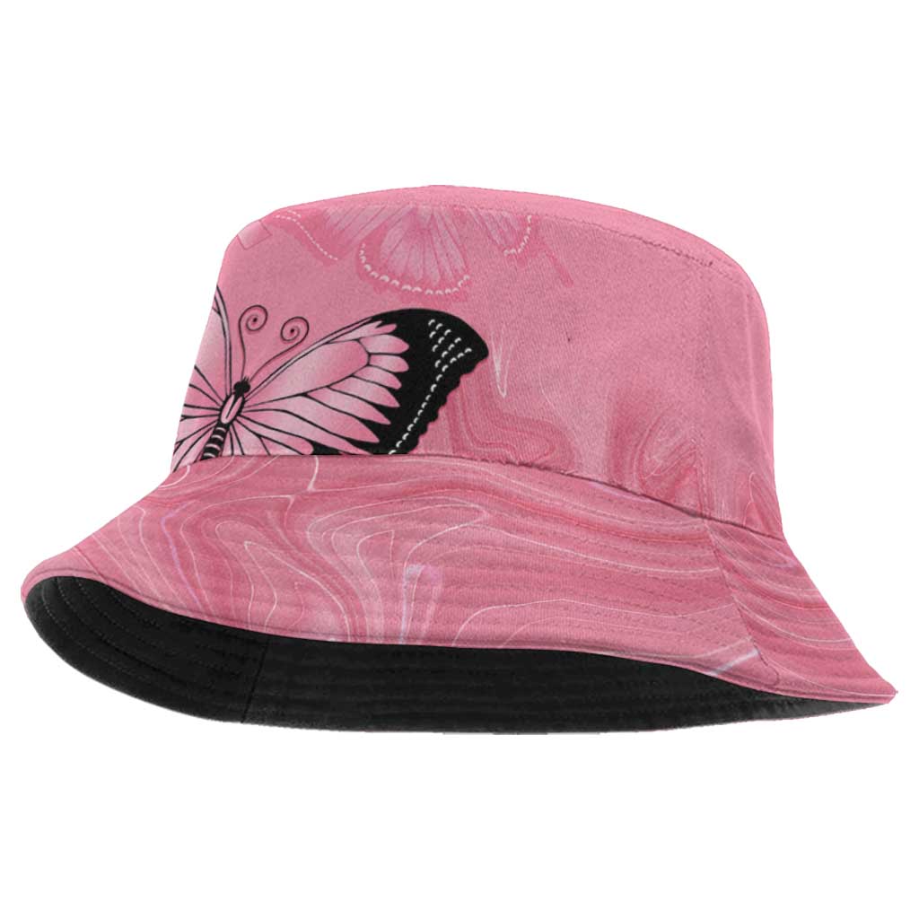 Australia Breast Cancer Support Bucket Hat Pink Ribbon Butterfly Opal Pattern