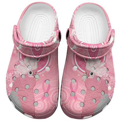 Australia Breast Cancer Support Clogs Shoes Galah Faith Hope Love Pink Month