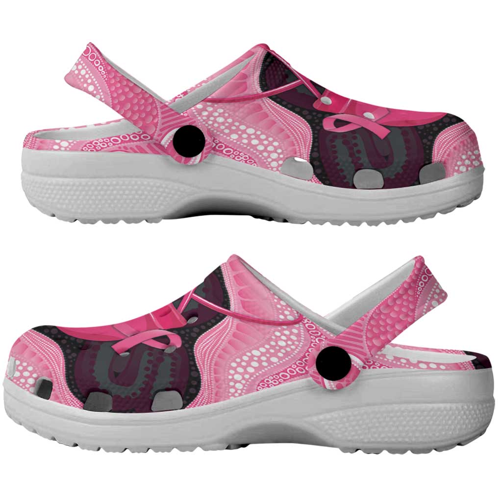 Australia Breast Cancer Support Clogs Shoes Pink Cockatoo Fight Boxing Gloves Aboriginal Art