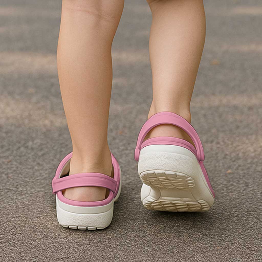 Australia Breast Cancer Support Clogs Shoes Pink Ribbon Butterfly Opal Pattern