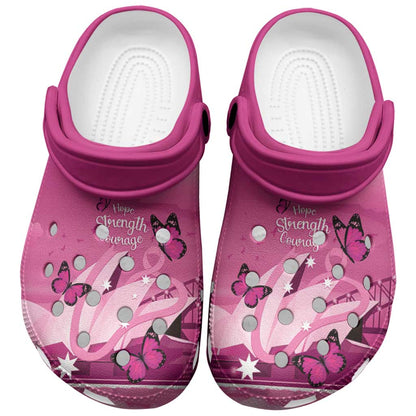 Australia Breast Cancer Support Clogs Shoes Sydney Opera House Butterfly Pink Ribbon