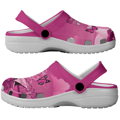 Australia Breast Cancer Support Clogs Shoes Sydney Opera House Butterfly Pink Ribbon