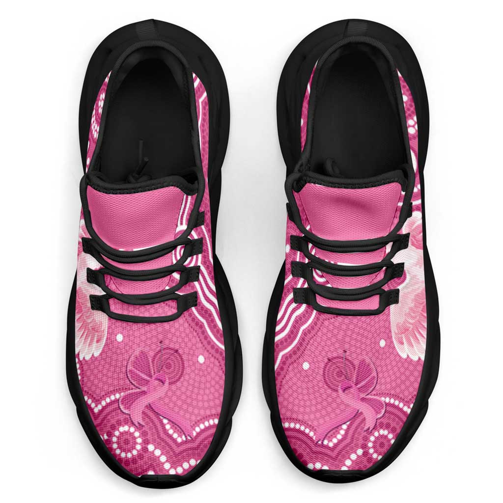 Australia Breast Cancer Support Clunky Sneakers Pink Cockatoo Ribbon Aboriginal Art