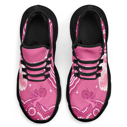 Australia Breast Cancer Support Clunky Sneakers Pink Cockatoo Ribbon Aboriginal Art