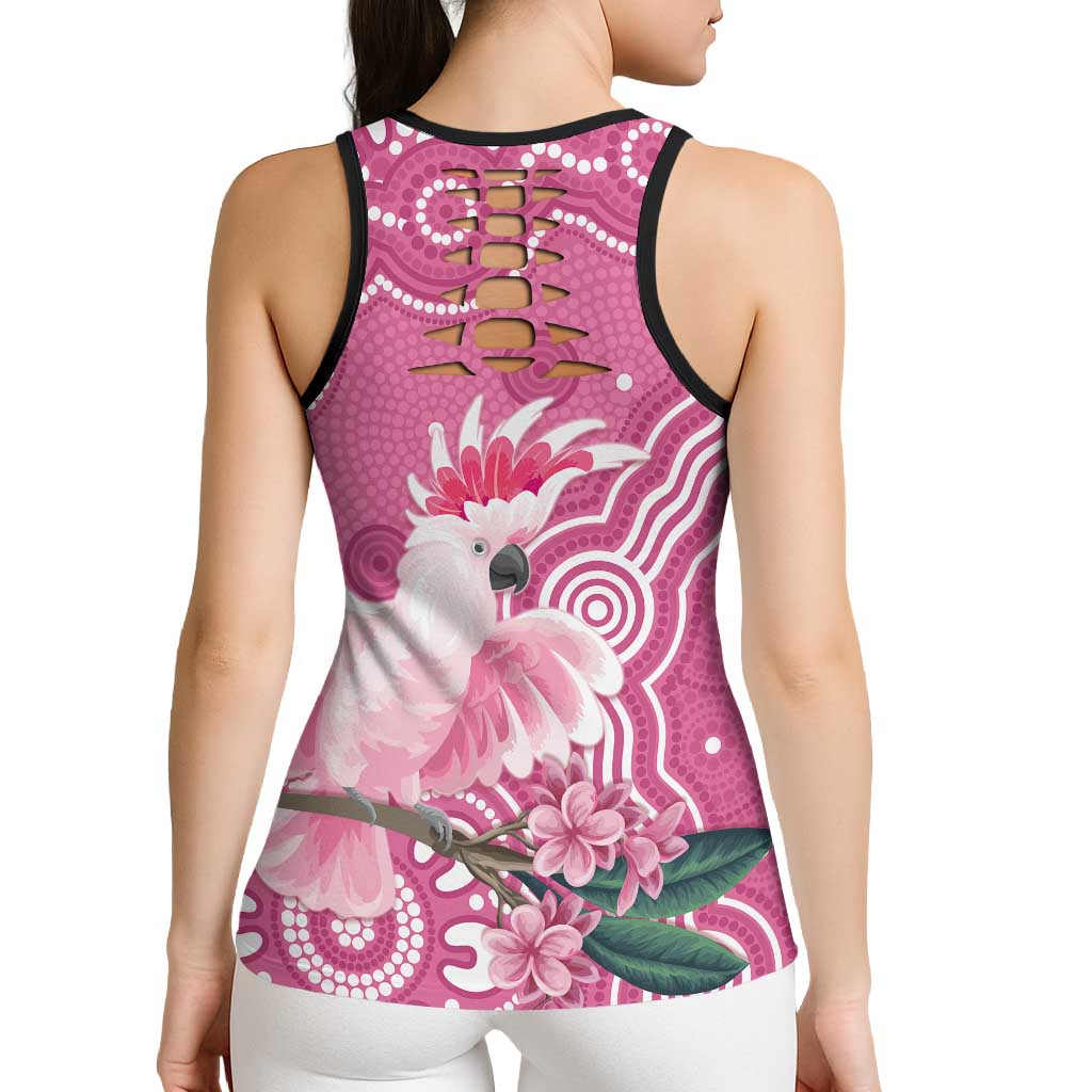 Australia Breast Cancer Support Hollow Tank Top Pink Cockatoo Ribbon Aboriginal Art