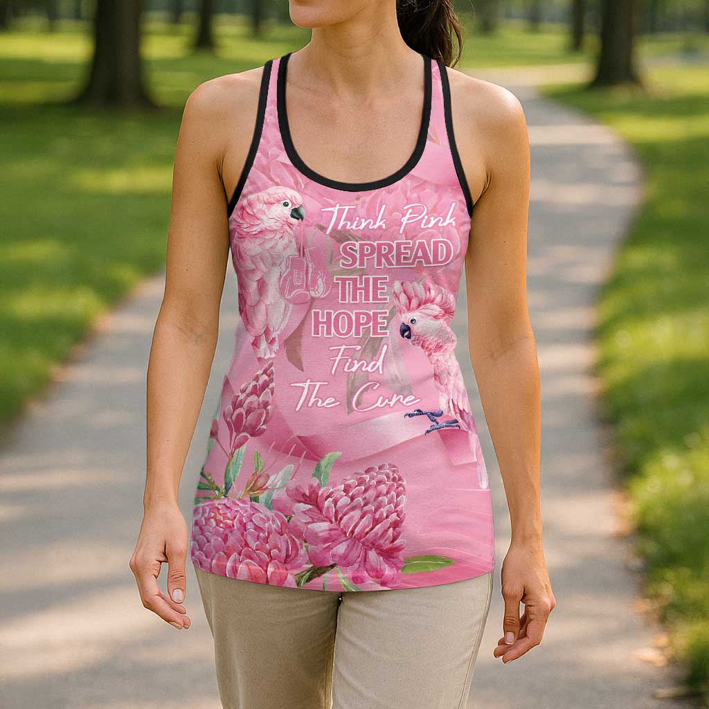 Australia Breast Cancer Support Hollow Tank Top Think Pink Cockatoos Ribbon