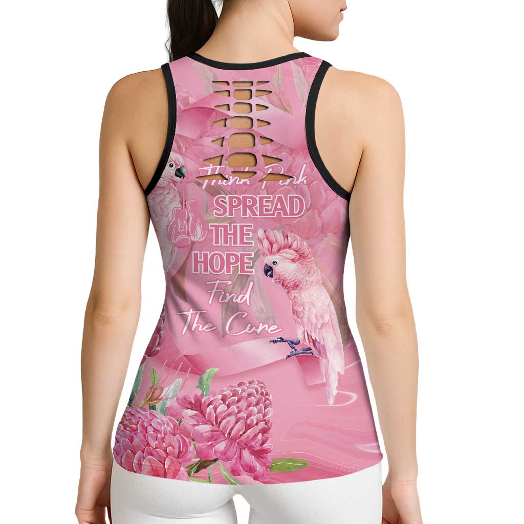 Australia Breast Cancer Support Hollow Tank Top Think Pink Cockatoos Ribbon