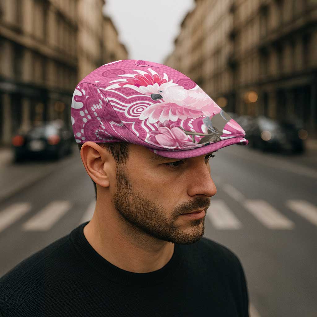 Australia Breast Cancer Support Jeff Hat Pink Cockatoo Ribbon Aboriginal Art