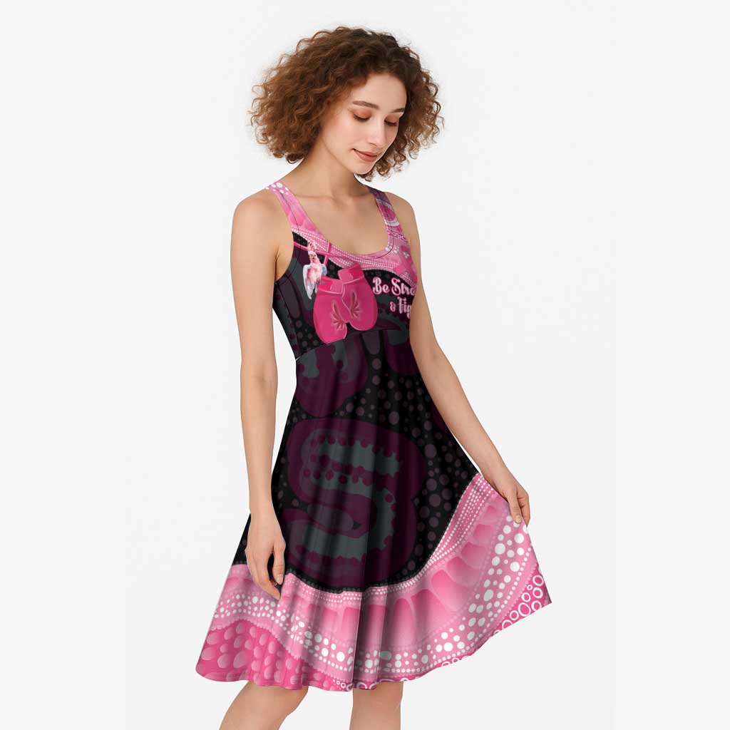 Australia Breast Cancer Support Midi Dress Pink Cockatoo Fight Boxing Gloves Aboriginal Art
