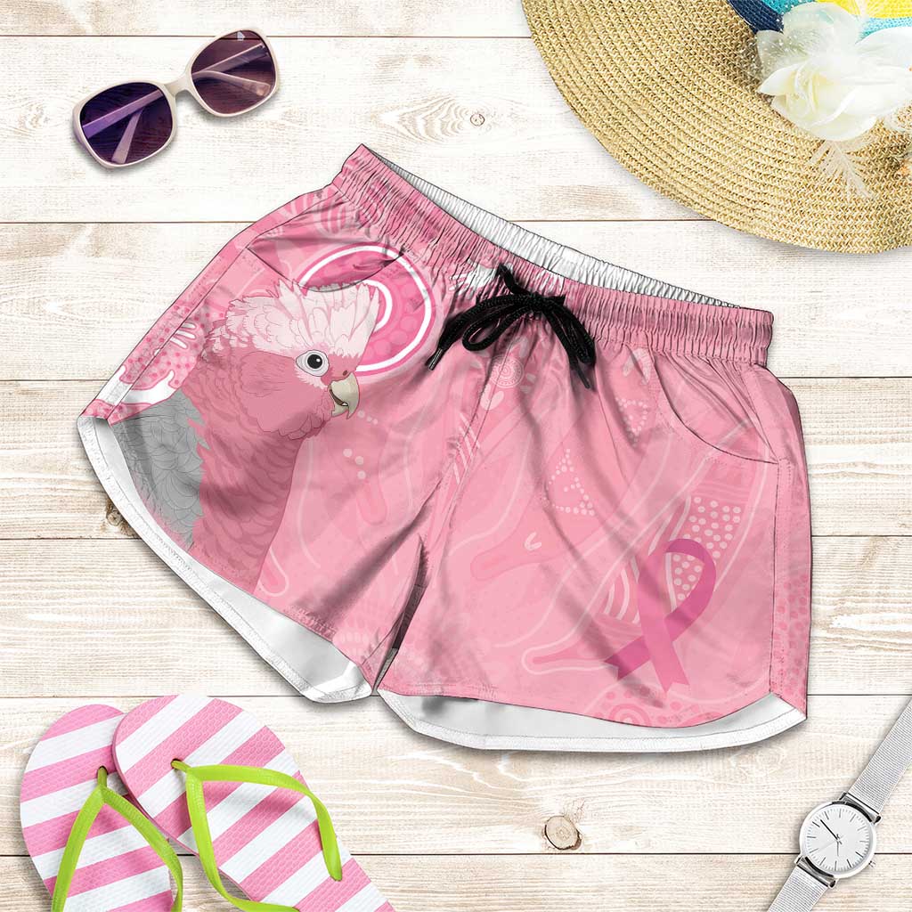 Australia Breast Cancer Support Shorts for Women Galah Faith Hope Love Pink Month