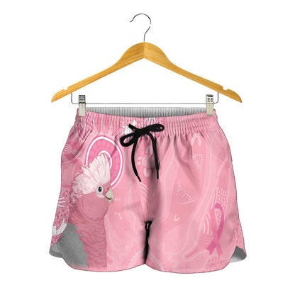 Australia Breast Cancer Support Shorts for Women Galah Faith Hope Love Pink Month