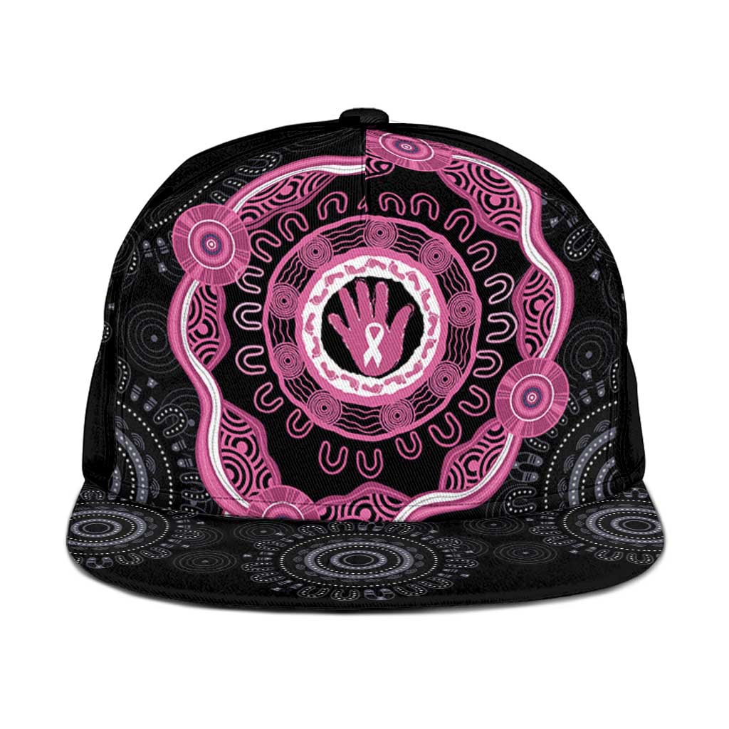 Australia Breast Cancer Support Snapback Cap Brave Strong Aboriginal Art