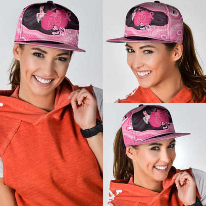 Australia Breast Cancer Support Snapback Cap Pink Cockatoo Fight Boxing Gloves Aboriginal Art