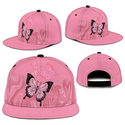 Australia Breast Cancer Support Snapback Cap Pink Ribbon Butterfly Opal Pattern