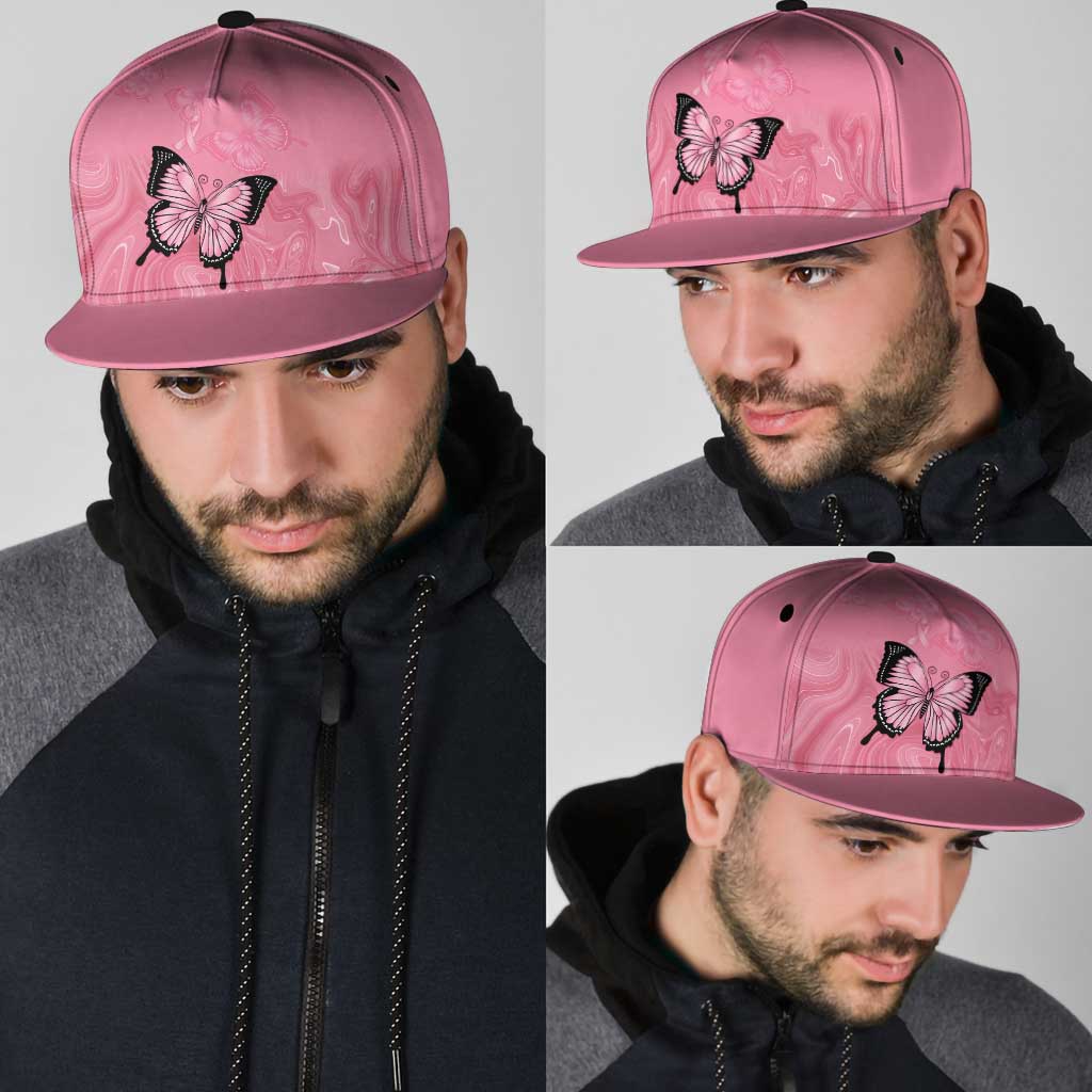 Australia Breast Cancer Support Snapback Cap Pink Ribbon Butterfly Opal Pattern