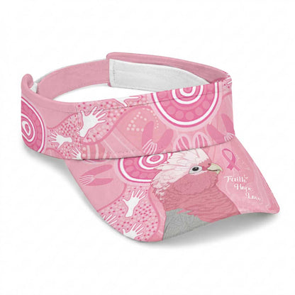 Australia Breast Cancer Support Sun Visor Cap Galah Faith Hope Love Pink Month