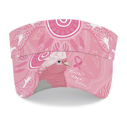 Australia Breast Cancer Support Sun Visor Cap Galah Faith Hope Love Pink Month