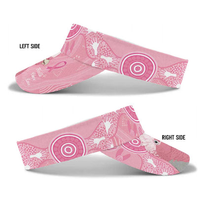 Australia Breast Cancer Support Sun Visor Cap Galah Faith Hope Love Pink Month