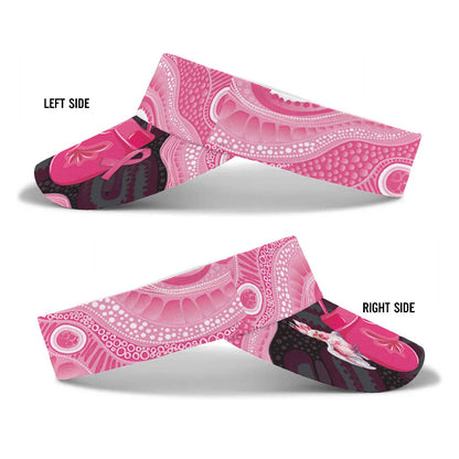 Australia Breast Cancer Support Sun Visor Cap Pink Cockatoo Fight Boxing Gloves Aboriginal Art