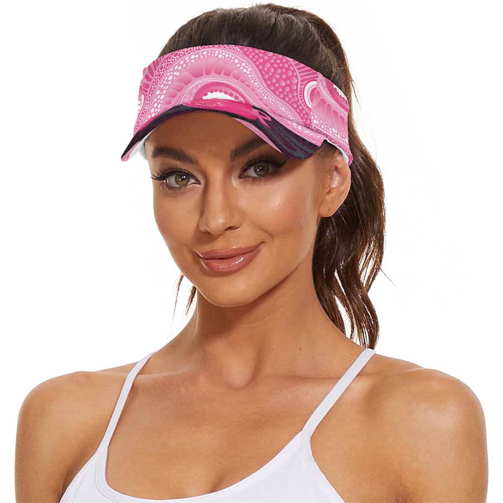 Australia Breast Cancer Support Sun Visor Cap Pink Cockatoo Fight Boxing Gloves Aboriginal Art
