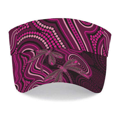Australia Breast Cancer Support Sun Visor Cap Pink Dragonflies Aboriginal Art