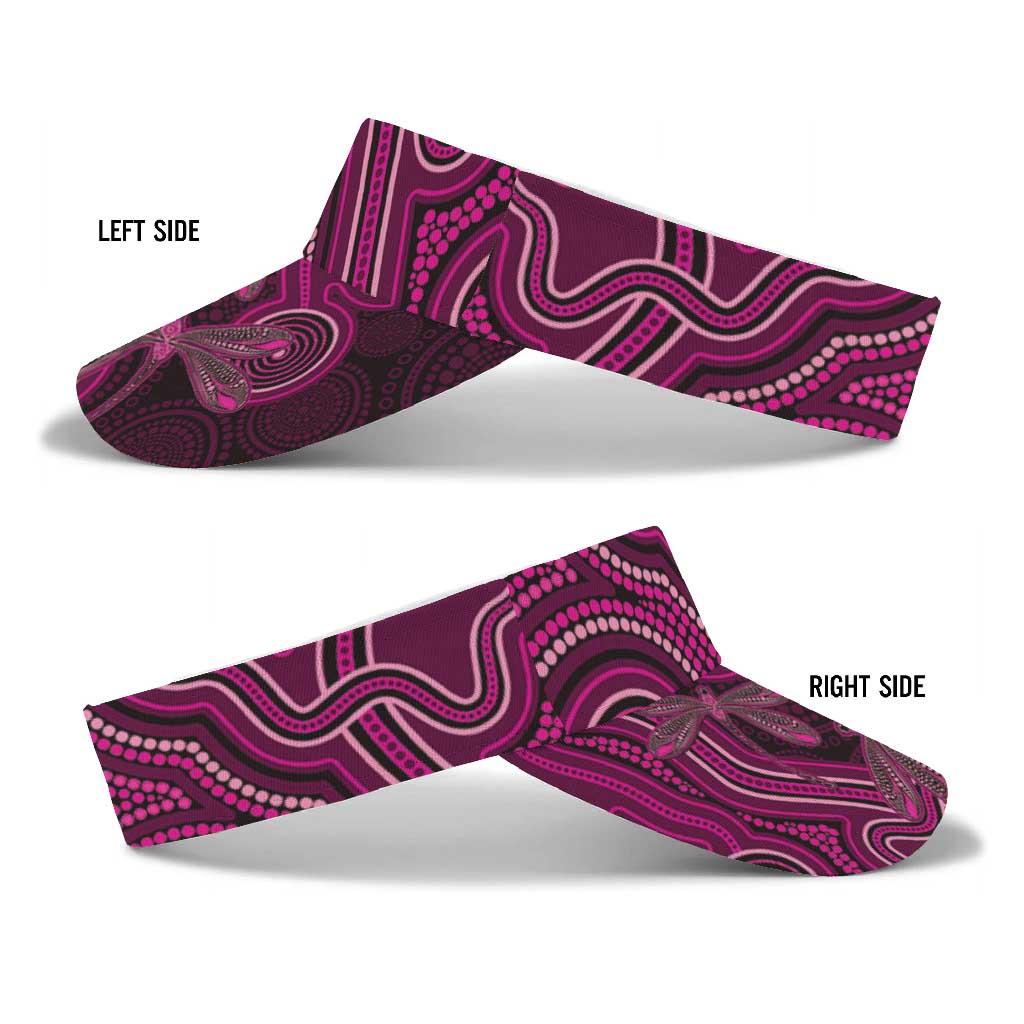 Australia Breast Cancer Support Sun Visor Cap Pink Dragonflies Aboriginal Art