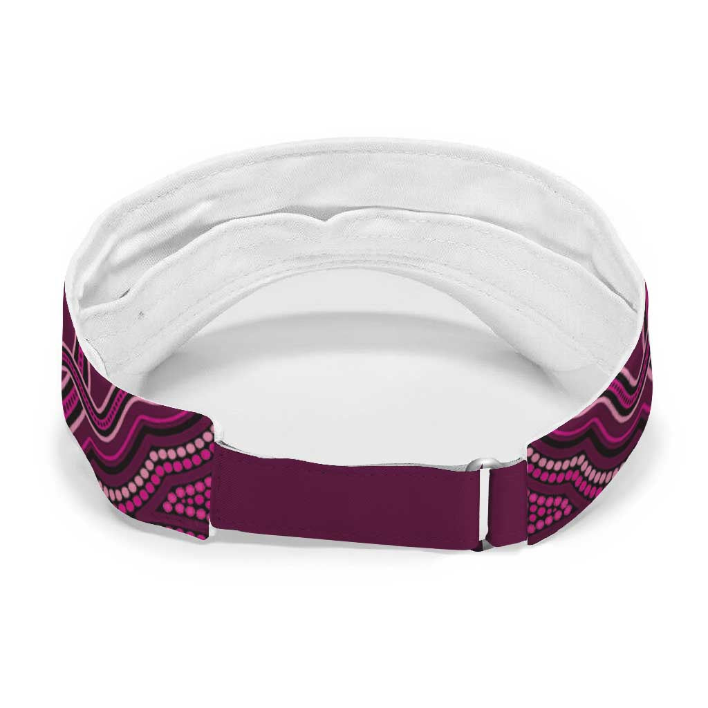 Australia Breast Cancer Support Sun Visor Cap Pink Dragonflies Aboriginal Art